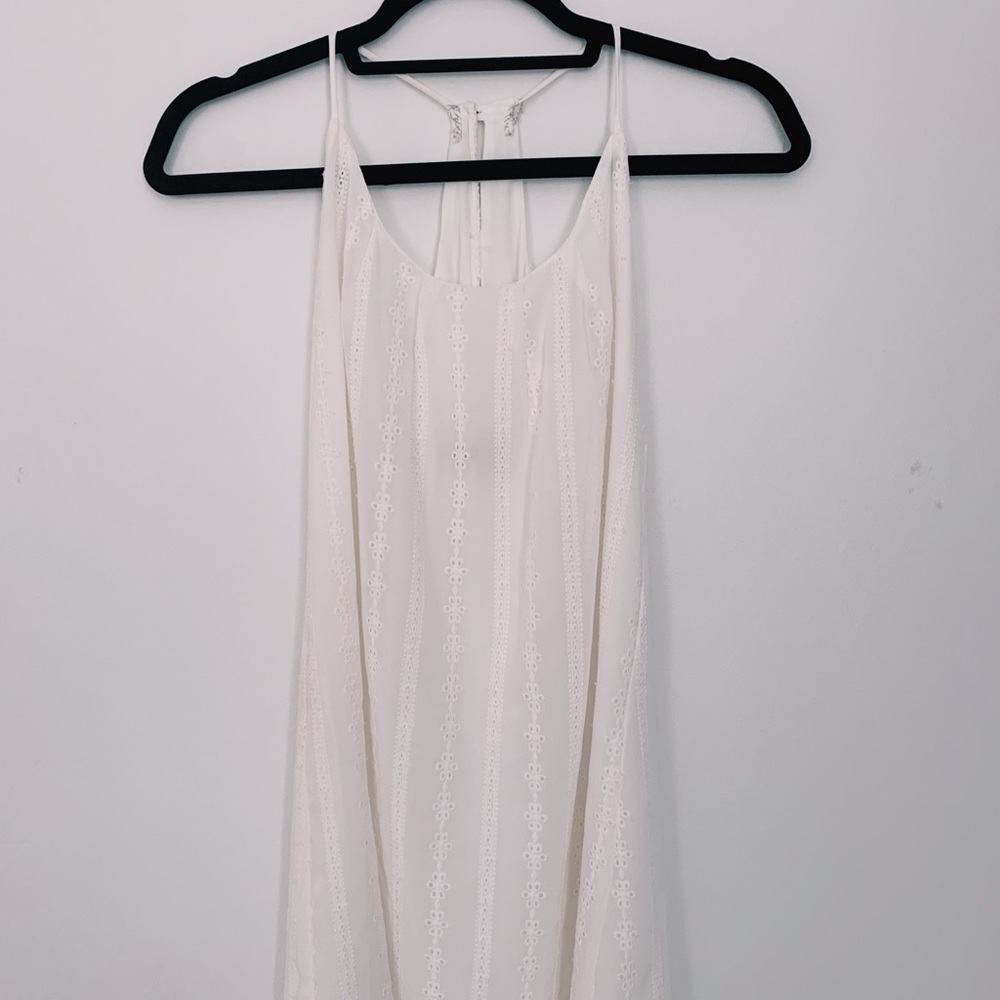 White short lace dress